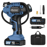 AVID POWER Tire Inflator Portable Air Compressor,20V Cordless Tire Pump, Rechargeable Air Pump for Car Tires and other Inflatables (Dark Blue)