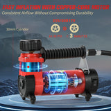 AVID POWER 12V DC Tire Inflator Portable Air Compressor, Compact Air Pump w/Copper Motor, Easy Operation 12V Tire Pump w/ 3 Adapters