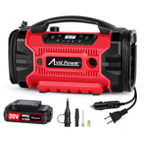 Avid Power Tire Inflator Portable Air compressor, 3 Power Source (110V AC,12V DC, 20V Battery), Car Air Pump w/Inflation & Deflation Modes, Triple Power Tire Inflator w/Dual Powerful Motors