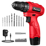 AVID POWER 12V Cordless Drill, 3/8-Inch Keyless Chuck, High-Speed 1400 RPM & 25+1 Torque Control, Electric Power Drill Kit with 21pcs Bits, Battery and Charger