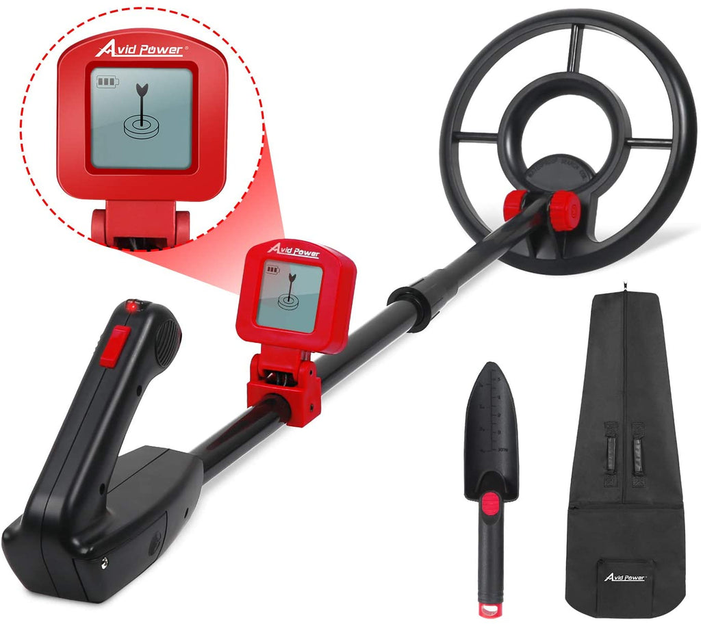 Avid Power Metal Detector for Kids Waterproof Juniors Treasure Hunting Adjustable Metal Detectors with LCD Display and Carrying Bag