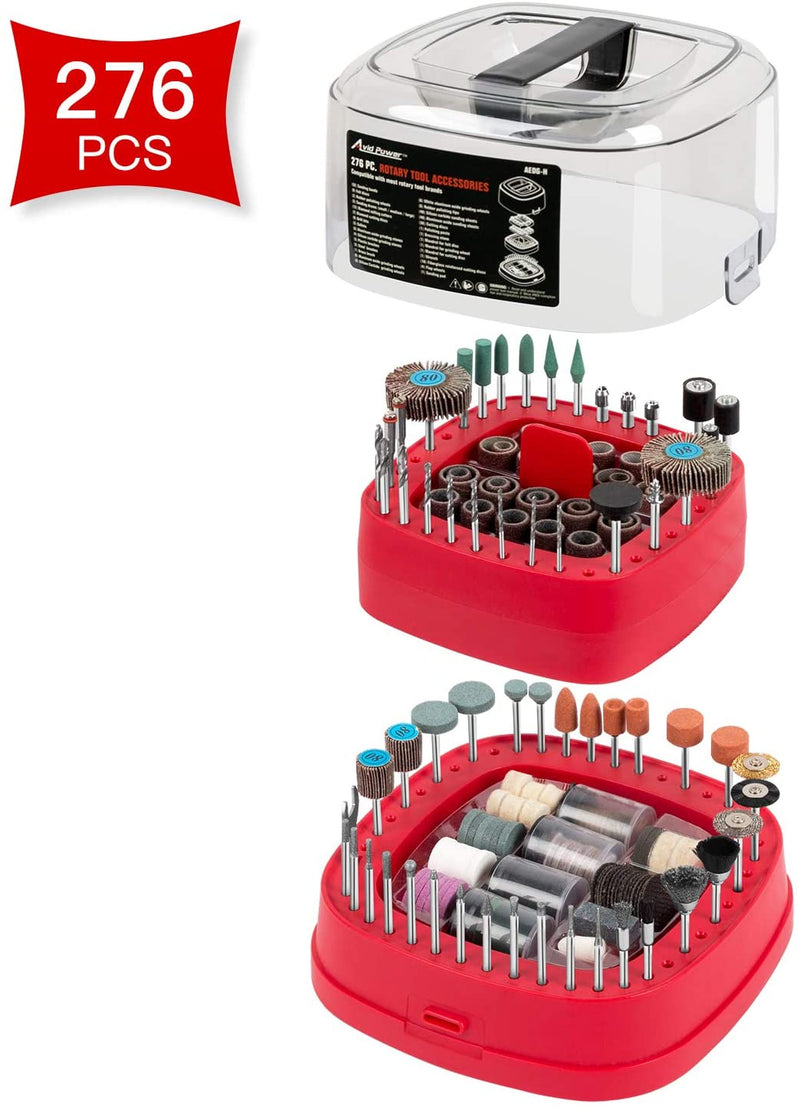 Avid Power 276 PCS Rotary Tool Accessories Kit, Universal Fitment for Easy Cutting, Grinding, Sanding, Sharpening, Carving and Polishing