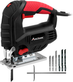Jigsaw, Avid Power 7.0A 3000 SPM Jig Saw with Laser Guide, Variable Speed, Bevel Angle (0°-45°), 6PCS Blades and Scale Ruler