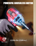 AVID POWER Impact Driver Kit, 250N.m. 20V Cordless Impact Driver Set, 2 Variable Speeds, 1/4 Impact Driver with Brake Stop Function, 4Pcs Sockets & 4Pcs Driver Bits