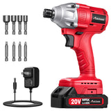 AVID POWER Impact Driver Kit, 250N.m. 20V Cordless Impact Driver Set, 2 Variable Speeds, 1/4 Impact Driver with Brake Stop Function, 4Pcs Sockets & 4Pcs Driver Bits