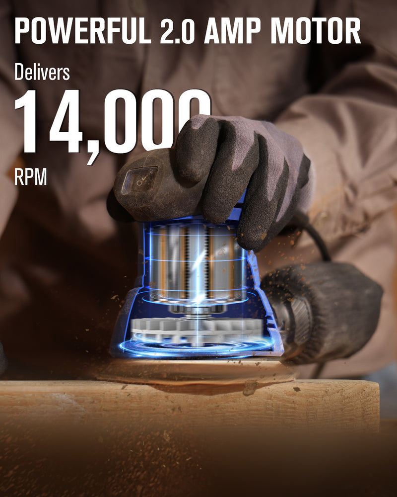 AVID POWER 5 Inch Orbital Sander, 12000 RPM Electric Sander Tool, Random Orbit Sander for Woodworking, 12 Pcs Sandpapers and Dust Collection Bag