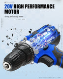 AVID POWER 20V MAX Power Drill Kit, Cordless Drill Set with Battery and Charger, 2 Variable Speed, 3/8-Inch Keyless Chuck, 19 Position and 22pcs Bits - Blue