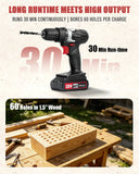 AVID POWER 20V Cordless Electric Drill Set 3/8“ Power Driver Kit for DIY