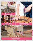 AVID POWER 12V Cordless Pink Drill Set, Power Driver with 21 Bits for Women