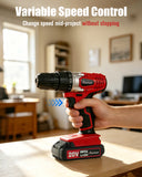 AVID POWER 20V Cordless Electric Power Drill Driver Set 3/8“ for Home DIY