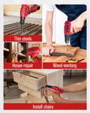 AVID POWER 12V Cordless Drill, 3/8-Inch Keyless Chuck, High-Speed 1400 RPM & 25+1 Torque Control, Electric Power Drill Kit with 21pcs Bits, Battery and Charger