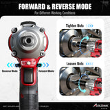 AVID POWER Impact Wrench, 1/2” Impact Gun Brushless Max Torque 332 Ft-lbs (450 N.m), 20V Cordless Impact Wrenches with 2.0 Ah Battery, 2 Variable Speeds, 4PCS Impact Sockets, Charger, Tool Bag