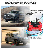 AVID POWER Tire Inflator Portable Air Compressor, 12V DC/110V AC Car Tire Pump with Inflation and Deflation, 5 Preset Modes, Digital LCD Gauge for Car Tires, Bike, and Air Mattress (Dark Red)