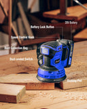 AVID POWER 20V Cordless Random Orbital Sander Tool 5”, 6 Variable Speeds Battery Sander, 7000-11000 RPM, 2.0Ah Battery, Charger, 30 Pcs Sandpapers, Dust Collection Bag, Woodworking, Paint Removal