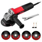 AVID POWER Angle Grinder, 7.5-Amp 4-1/2 inch Electric Grinder Power Tools with Grinding and Cutting Wheels and Auxiliary Handle for Cutting, Grinding, Polishing and Rust Removal - Red