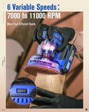 AVID POWER 20V Cordless Random Orbital Sander Tool 5”, 6 Variable Speeds Battery Sander, 7000-11000 RPM, 2.0Ah Battery, Charger, 30 Pcs Sandpapers, Dust Collection Bag, Woodworking, Paint Removal
