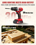 AVID POWER 20V Cordless Electric Power Drill Driver Set 3/8“ for Home DIY