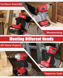 AVID POWER Impact Driver Kit, 250N.m. 20V Cordless Impact Driver Set, 2 Variable Speeds, 1/4 Impact Driver with Brake Stop Function, 4Pcs Sockets & 4Pcs Driver Bits