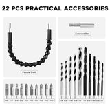 AVID POWER 20V Cordless Drill Set for Home DIY & Beginner Projects - Lightweight Power Drill with Battery & 22 Accessories, 3/8" Keyless Chuck, Ideal for Furniture Assembly & Household Repairs (Black)