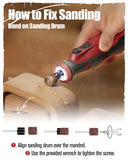 AVID POWER Cordless Rotary Tool 8V Rechargeable Rotary Tool, 4 Front LED Lights, 5 Speeds, 60 Pcs Rotary Tool Accessories with Bag for Carving, Engraving, Sanding, Polishing and Cutting (Dark Red)