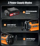 Avid Power Tire Inflator Portable Air compressor, Triple Power Source, Car Air Pump w/Inflation & Deflation Modes, Car Air Inflator w/Dual Powerful Motors (Orange)