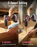 AVID POWER 20V Brushless PInk Cordless Drill Set 40Nm Power Drill for Women