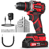 AVID POWER Brushless Power Drill Set, 20V Cordless Drill Driver Kit with 2.0Ah Battery and Charger, 3/8-Inch Metal Chuck, 355 In-lbs Torque, 2-Variable Speed, 26 Position and 22pcs Accessories