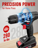 Cordless Drill Set with Battery and Charger, AVID POWER 20V MAX Lithium lon Power Drill Kit, 550RPM Variable Speed & 3/8-Inch Keyless Chuck,16 Position and 22pcs Drill Bits(Black)