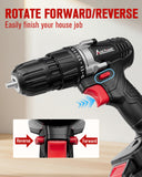 Cordless Drill Set with Battery and Charger, AVID POWER 20V MAX Lithium lon Power Drill Kit, 550RPM Variable Speed & 3/8-Inch Keyless Chuck,16 Position and 22pcs Drill Bits(Black)