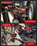 AVID POWER Cordless Impact Wrench Kit 900 Ft-lbs (1200 N.M), 2*4.0 Ah Batteries 20V Brushless High Torque Impact Gun for Car Tire Changes and Lug Nut & Bolts Removal |Fast Charger, Sockets & Tool Bag