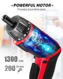 AVID POWER 4V Electric Cordless Screwdriver Set 5.65Nm 44 Bits with Case