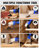 AVID POWER Oscillating Tool, 22000 OPM Electric Oscillating Multi Tool with 3°Oscillation Angle, Cutting, Sanding, Grinding, Scraping, 11 Accessories & Universal Interface-Blue