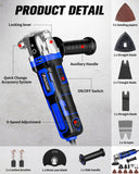 AVID POWER Oscillating Tool, 3.5-Amp Oscillating Multi Tool with 4.5° Oscillation Angle, 6 Variable Speeds and 13pcs Saw Accessories, Auxiliary Handle - Blue