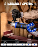 AVID POWER Oscillating Tool, 3.5-Amp Oscillating Multi Tool with 4.5° Oscillation Angle, 6 Variable Speeds and 13pcs Saw Accessories, Auxiliary Handle - Blue