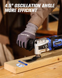 AVID POWER Oscillating Tool, 3.5-Amp Oscillating Multi Tool with 4.5° Oscillation Angle, 6 Variable Speeds and 13pcs Saw Accessories, Auxiliary Handle - Blue
