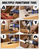 AVID POWER Oscillating Tool, 3.5-Amp Oscillating Multi Tool with 4.5° Oscillation Angle, 6 Variable Speeds and 13pcs Saw Accessories, Auxiliary Handle - Blue