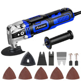 AVID POWER Oscillating Tool, 3.5-Amp Oscillating Multi Tool with 4.5° Oscillation Angle, 6 Variable Speeds and 13pcs Saw Accessories, Auxiliary Handle - Blue