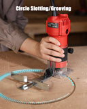 AVID POWER 630W 5.3 Amp Wood Router Tool with Fixed Base Compact Router for Woodworking, 35,000 RPM, 1/4” collet & 5 Trim Bits, Straight & Roller Guide, 2 Wrenches and Carbon Brushes