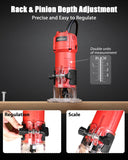 AVID POWER 630W 5.3 Amp Wood Router Tool with Fixed Base Compact Router for Woodworking, 35,000 RPM, 1/4” collet & 5 Trim Bits, Straight & Roller Guide, 2 Wrenches and Carbon Brushes