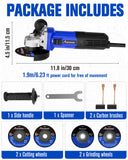 AVID POWER Angle Grinder, 7.5-Amp 4-1/2 inch Electric Grinder Power Tools with Grinding and Cutting Wheels and Auxiliary Handle for Cutting, Grinding, Polishing and Rust Removal - Blue