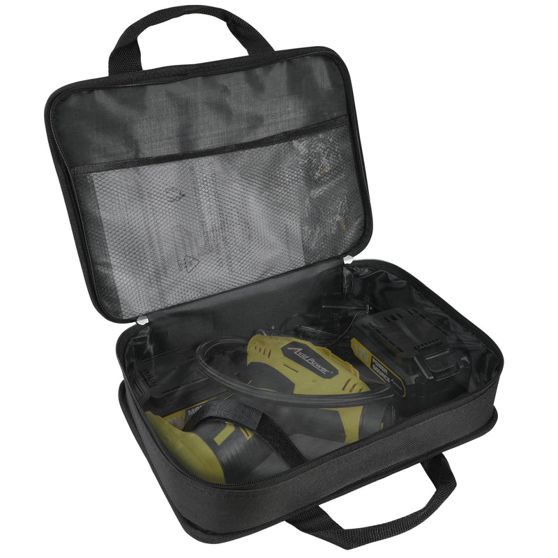 AVID POWER Storage Tool Case Bag, Suitable for Pistol-Grip Tire Inflator, Cordless Drill, Brushed/Brushless Impact Wrench, Original Soft Canvas Bag with Mesh Dividers & Double Zipper