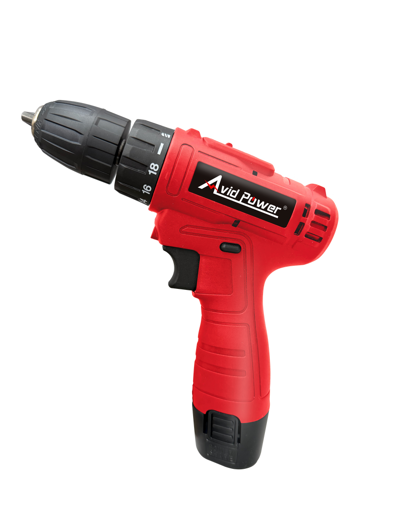 AVID POWER 12V Cordless Drill Set 3/8" Power Driver, 21 Bits for DIY-Red