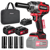 AVID POWER Cordless Impact Wrench Kit 900 Ft-lbs (1200 N.M), 2*4.0 Ah Batteries 20V Brushless High Torque Impact Gun for Car Tire Changes and Lug Nut & Bolts Removal |Fast Charger, Sockets & Tool Bag