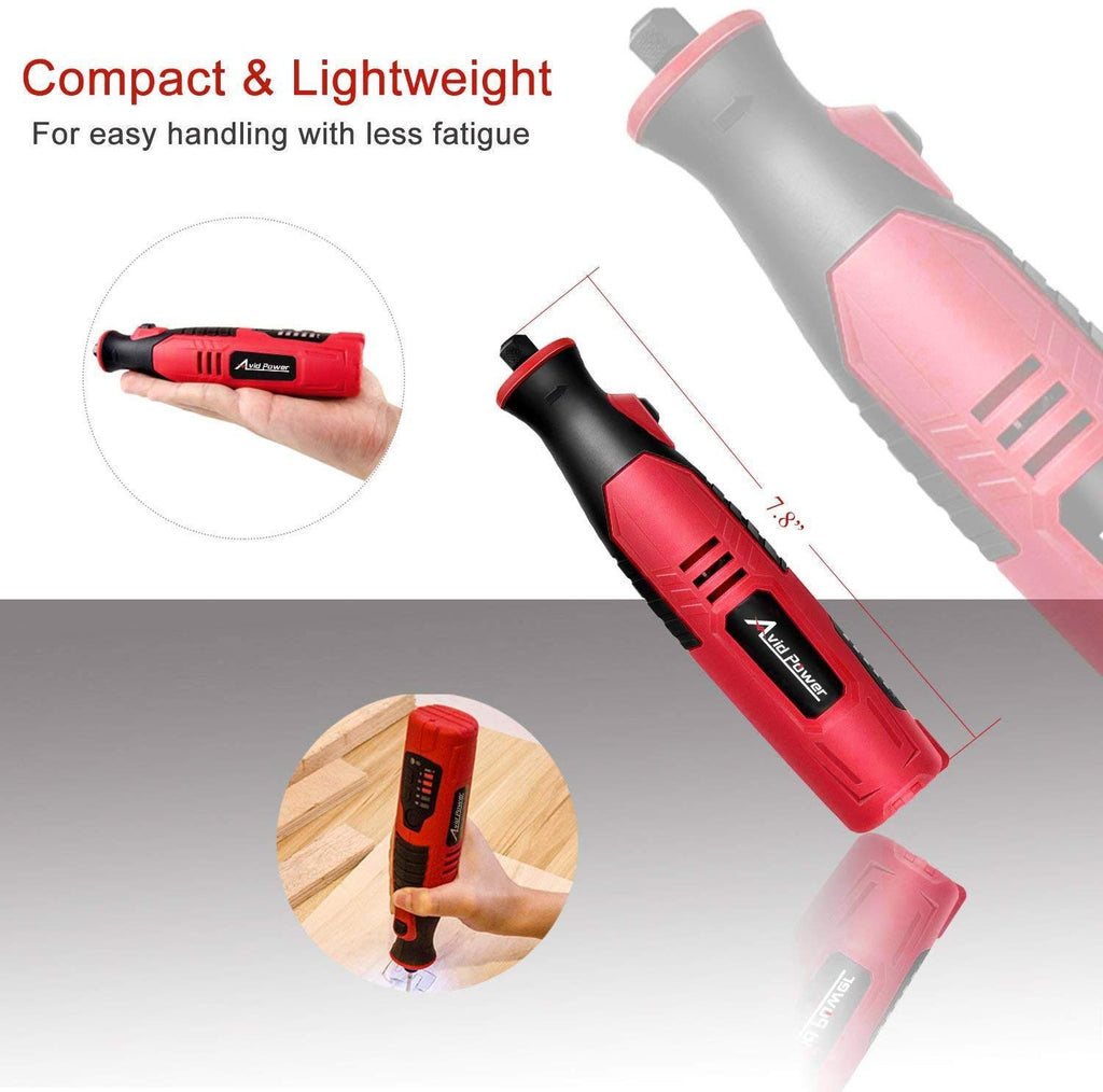 8V Li-ion Cordless Micro Rotary Tool with Five-Speed, 4 Front LED Lights and 60pcs Accessories Kit for Carving, Engraving, Cutting
