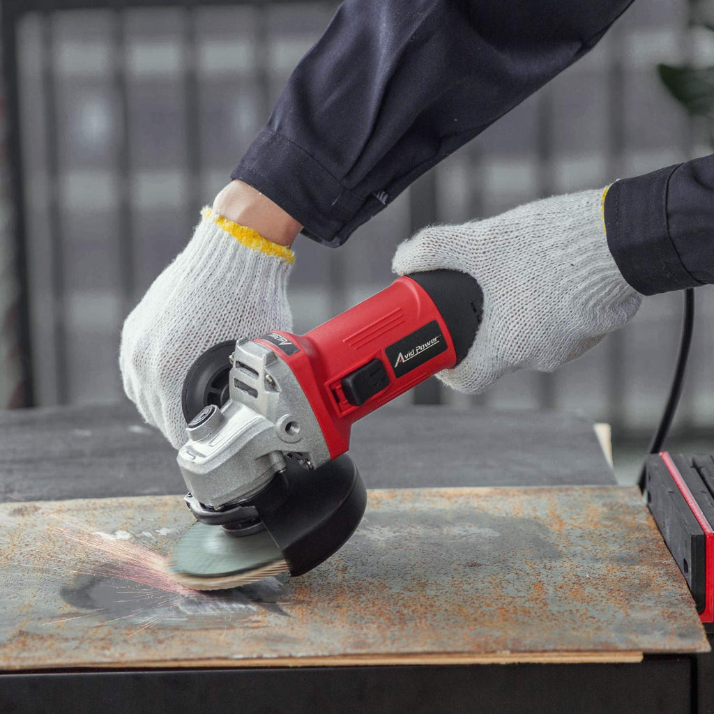 4.5 Inch Angle Grinder - 7.5 Amp Power Tool With Cutting And Grinding Wheels For Metal Work