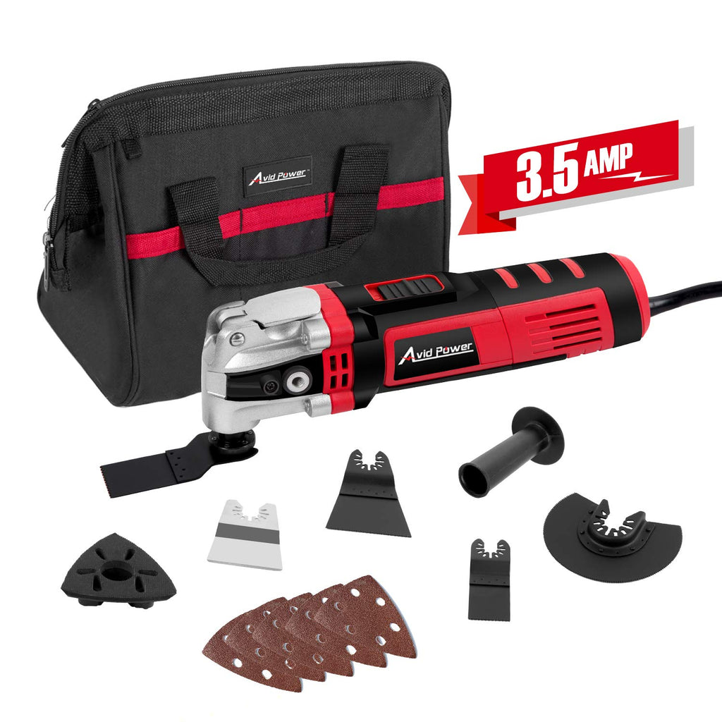 AVID POWER Oscillating Tool, 3.5-Amp Oscillating Multi Tool with 4.5° Oscillation Angle, Variable Speeds and 13pcs Saw Accessories, Auxiliary Handl - 1